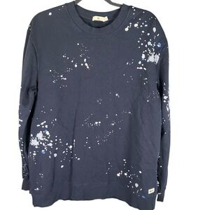 RE: Denim Since 2002 Paint Splatter Crewneck Sweatshirt, Recycled Fiber, Large‎